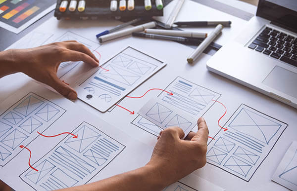 Image of a developer planning a project